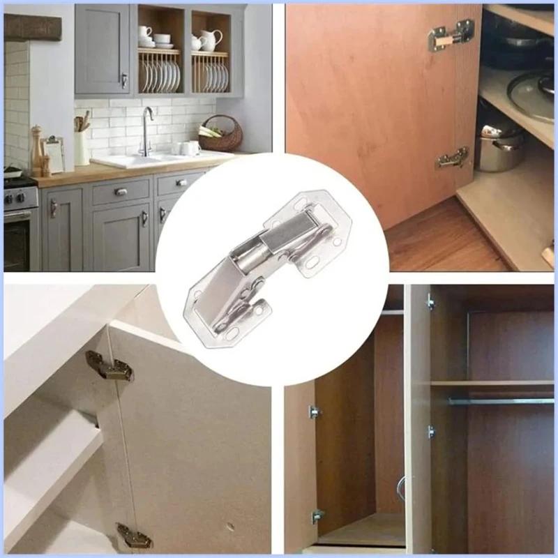 4/6/10PCS 90 Degree Cabinet Hinges No-Drilling HoleHydraulic Buffer Hinge Kitchen Cabinet Cupboard Hinges Furniture Hardware