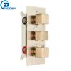 Brushed Gold Thermostatic Shower Mixer Valve Brass 3-ways Mixer Valve Thermostate Control Valve Wall Concealed Shower Valve