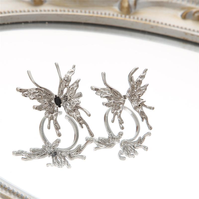 Винтажные регулируемые женские кольца из металлического сплава в стиле панк с бабочкой, аниме, кольцо с насекомыми, готические украшения