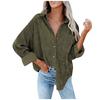 Women's Casual Solid Color Lapel Long Sleeve Corduroy  Jacket