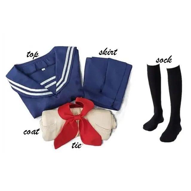 Аниме My Hero Academy Косплей Костюм Boku No Hero Academia Himiko Toga JK Униформа Свитер Парик Костюмы на Хэллоуин для женщин