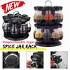 360 Rotating Spice Jar Rack Kitchen Countertop Display Organizer Spice Bottle Holder Stand Shelf with 1 Layer 8 Spice Jars/2 Layers 16 Spice Jars