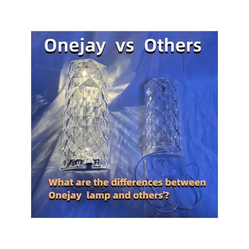 LED Rose Lamp Crystal Table Lamp 3/16 Colors Touch/Remote Diamond Romantic Christmas USB Party Night Light Projector Light