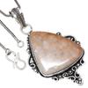Pendant Fossil Coral Gemstone Valentine'Day Gift Silver Jewelry 2.5"