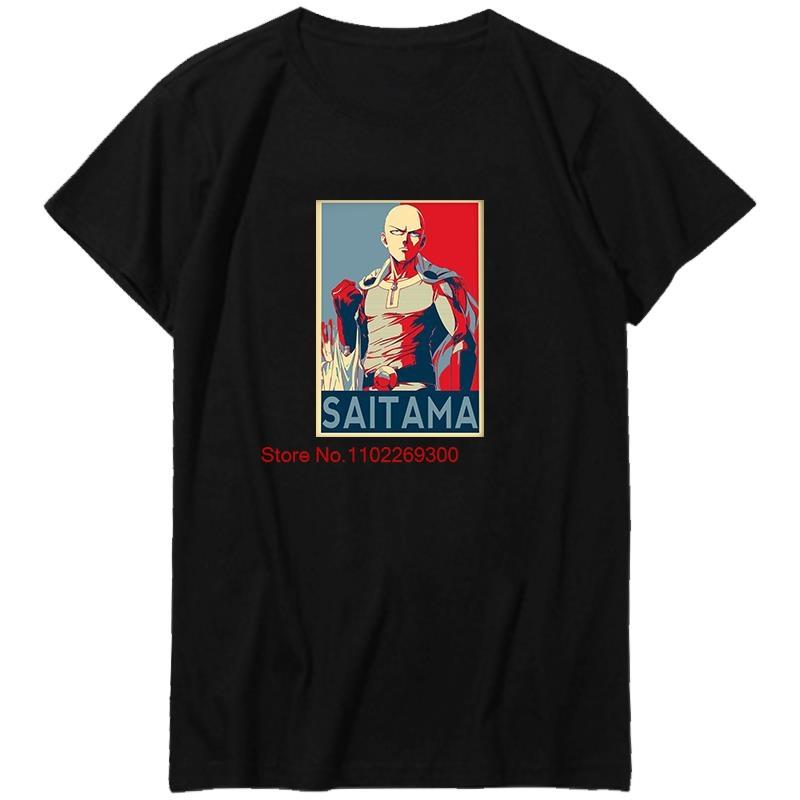 One Punch Man Saitama Графические футболки Хлопковые футболки с коротким рукавом Летние футболки Топы Новые рубашки и футболки Мужская футболка с принтом