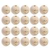 20Pcs Smiles Wood Beads Natural Wood Beads for Crafting Wooden Faced Beads Wooden Balls with Hole for DIY Decor Craft
