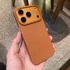 Роскошный чехол для телефона с матовой текстурой искусственной кожи для iPhone 17 Air 16 15 14 Plus 13 12 Pro Max. Защита объектива от ударов.