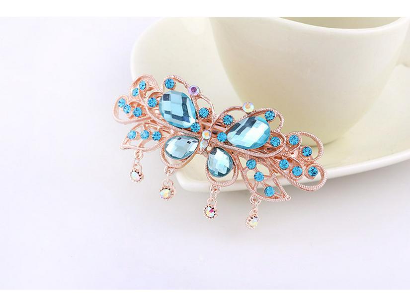 Korean Style Rhinestone Bow Tassel Hairpin for Women
