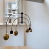 6 Lights Chandelier with Adjustable Arm, Raw Brass Design, Elegant Rotating Ceiling
