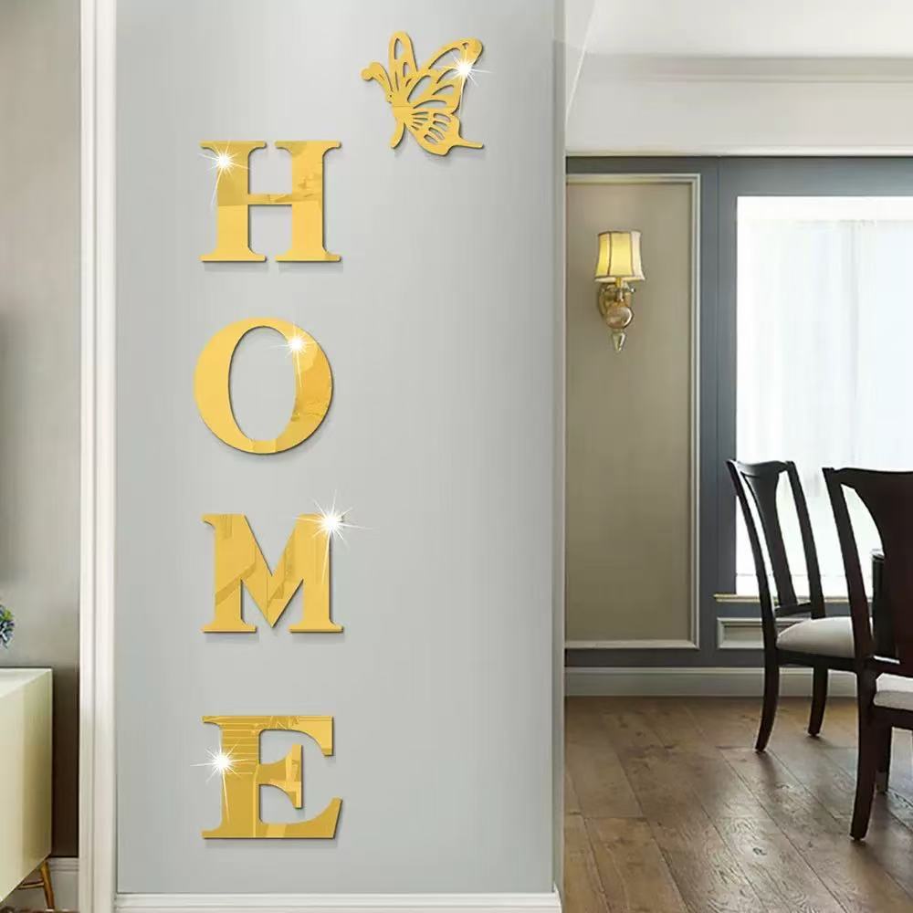 5pcs Butterfly Mirror Wall Sticker HOME Acrylic Decal Home Decor DIY Self-adhesive Mirror Decor Stickers Art Wall Decor