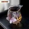 160ml Pure Handmade Glass Butterfly Tea Pitcher Pour Tea Cha Hai Dispenser Justice Cup Dahongpao Fair Mug Teaware Supplies Craft