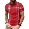 Men's Polo Shirt Short Sleeved Button Casual T-shirt