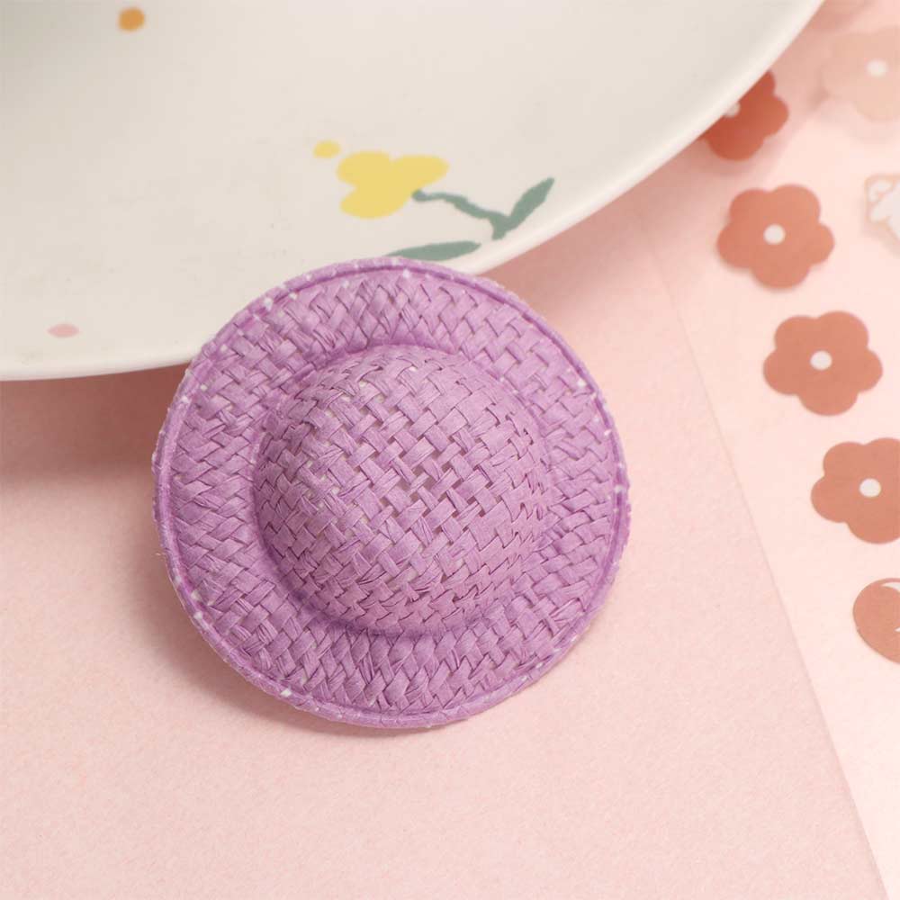 5PCS Decoration Mini Doll Sun Cap Soft Cloth Miniature Straw Hat Toy Doll Straw Hat As Kids Gift