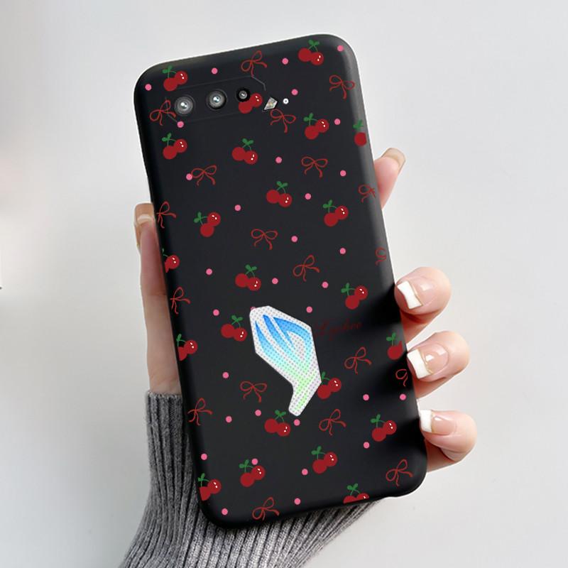 Чехол для Asus ROG Phone 5 5s ZS673KS I005DA I005DB ZS676KS Чехол Эстетичный Модный Милый Кот Мягкий Силикон Черный ТПУ Задняя Крышка