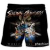 Vintage Retro Skull Pentagram Devil Demon Satan Ghost Boxing Muay Thai Kickboxing Shorts 3D Print Training Unisex Men Women Fitness Gym Sport Workout