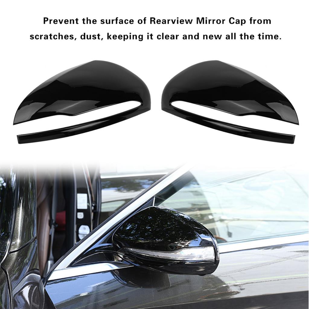 Car Rearview Mirror Cap Cover Trim for C Class W205 E Class W213 X253 Piano Black