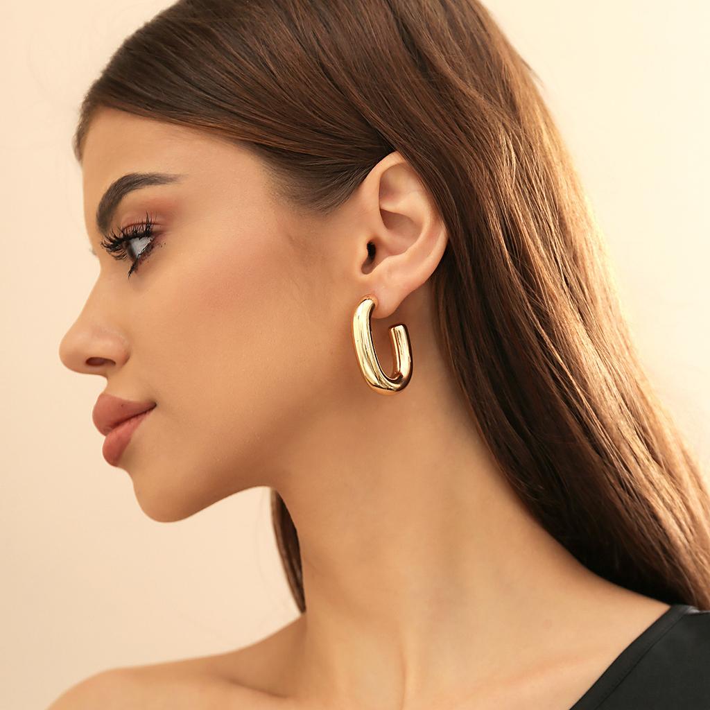 Аксессуары, металлические кольца, толстые серьги-цепочки, милый и крутой дизайн, простые геометрические серьги для женщин