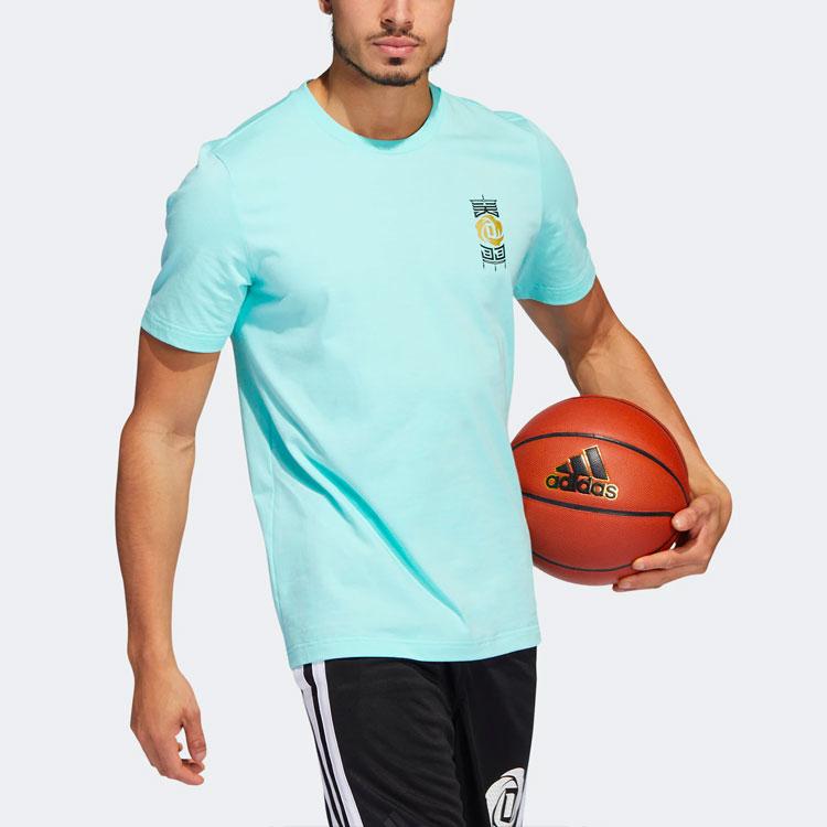 adidas Футболка Rose 3 King с принтом Basketball Playbook, спортивная футболка с короткими рукавами, мужские топы, синие, HI1489