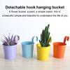 Iron Hanging Flower Pot Balcony Planter with Detachable Hook Solid Color Herb Pot for Indoor Windows Garden Fence Railing