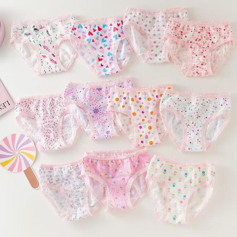 3Pcs Baby Girls Briefs Cotton Children Underwear Girl Panties Random Style 0-9Years