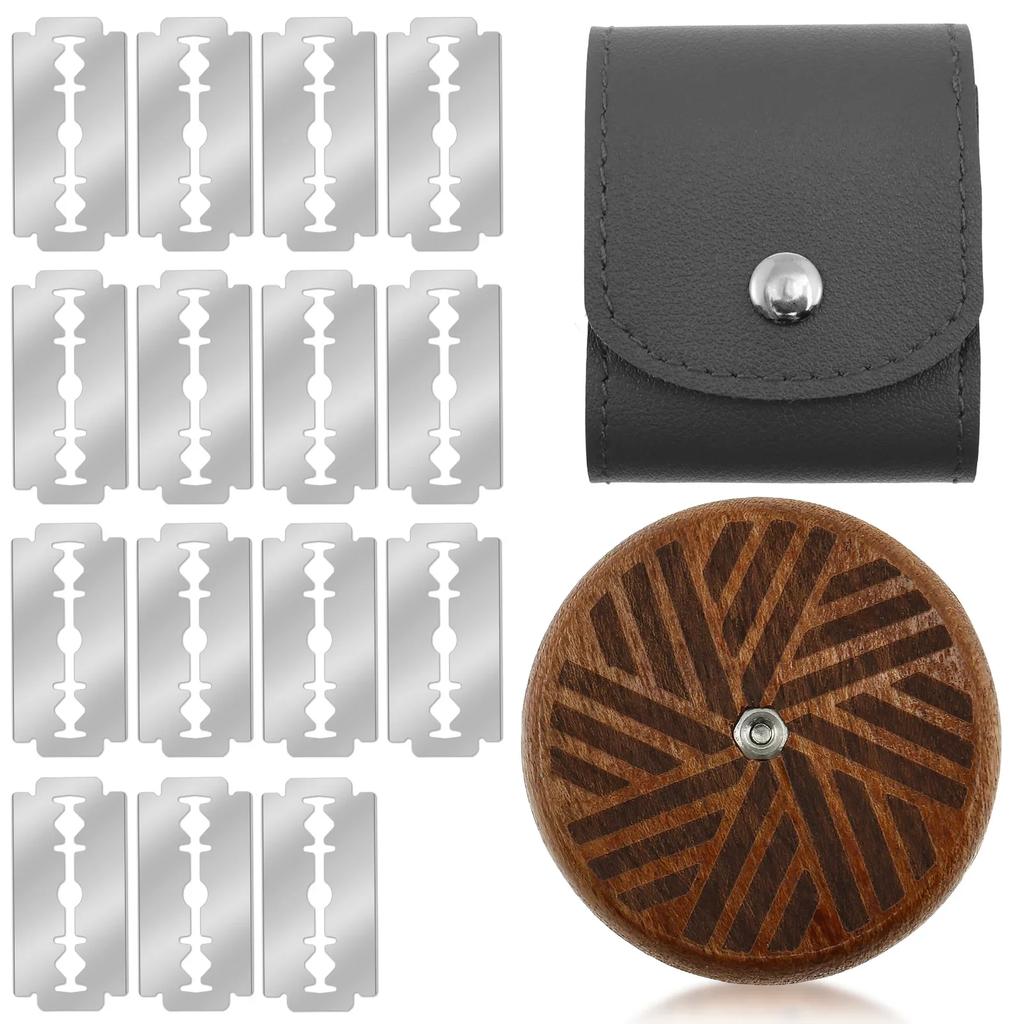 Bread Bakery Lame Tools Wooden Scraper Bread Knife/Slicer/Cutter Dough bakery stone Scoring Lame with 15 Blades Arc Curved Knife