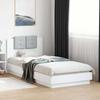 VidaXL Bed Frames with Headboard, Single Bed with Slat Base, Adult Bedroom Bed, Modern, White 90x200 Cm Wood 3209940