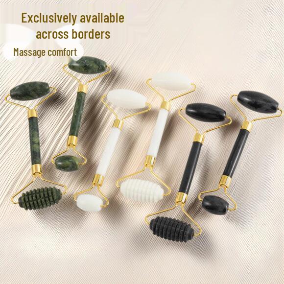 Pink Crystal Jade Roller & Gua Sha Beauty Set for Face, Eye, Body