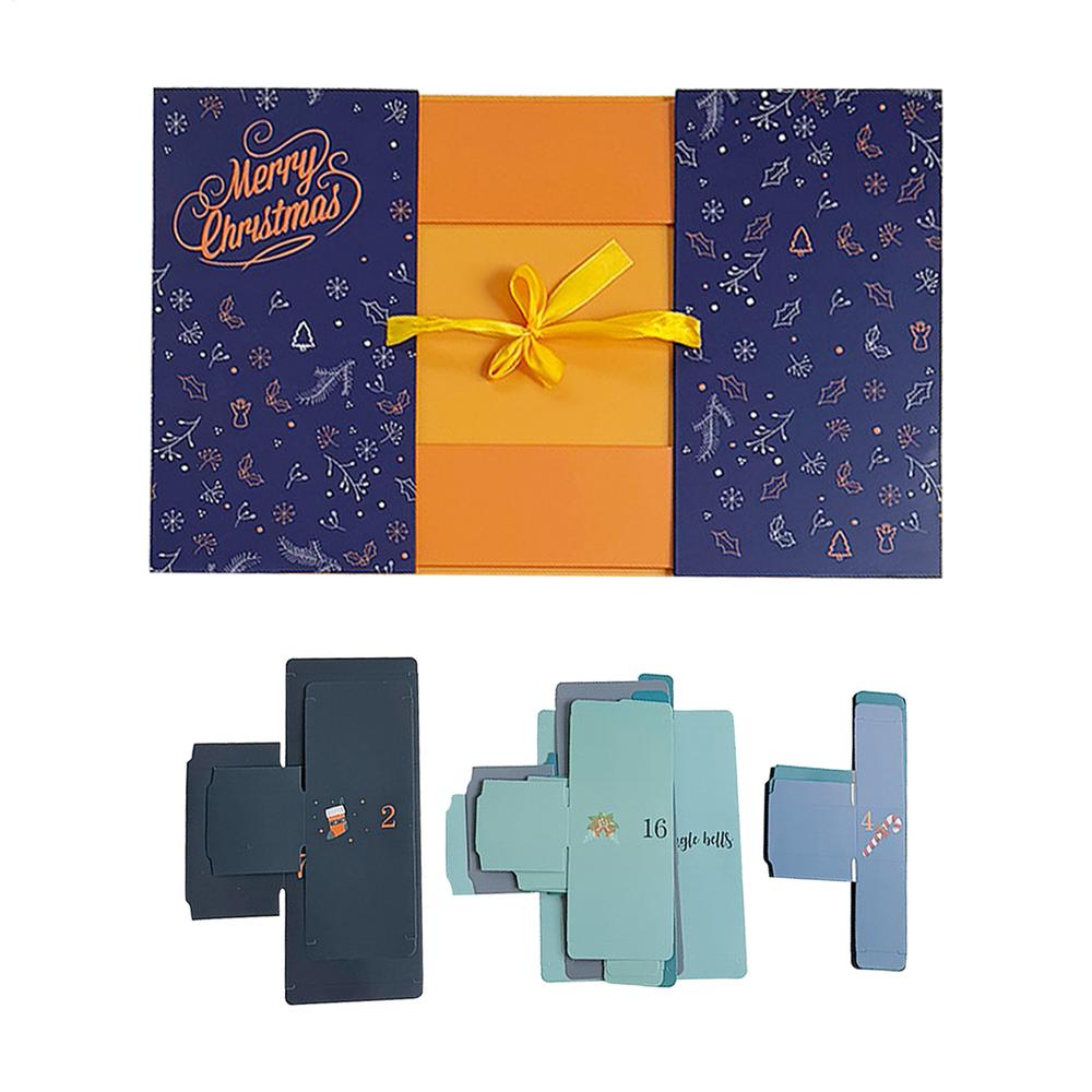 2025 Christmas Empty Advent Calendar Box Fillable Case 24 Days Holiday Festival Stocking Candy Treat Organizer Xmas Navidad