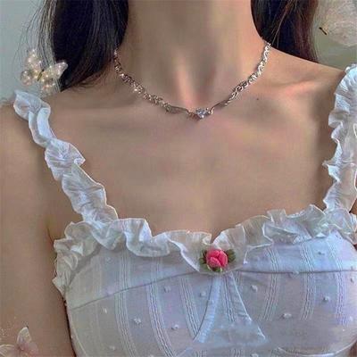 Серебряное цветное колье-колье для девочек, женщин, сердце любви, нерегулярное модное ожерелье, модные украшения на шею, оптовая продажа