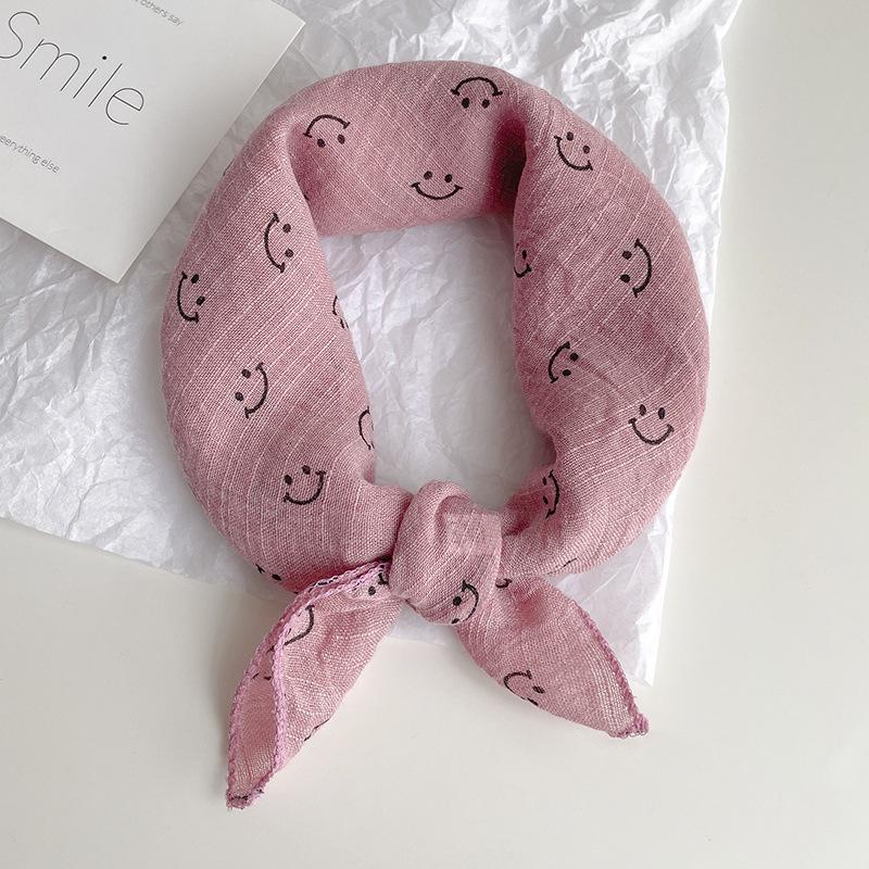 Cute Cotton And Linen Children'S Scarves Thin Silk Scarves For Boys And Girls Small Square Scarves For Babies Triangular Drool Bibs For Babies