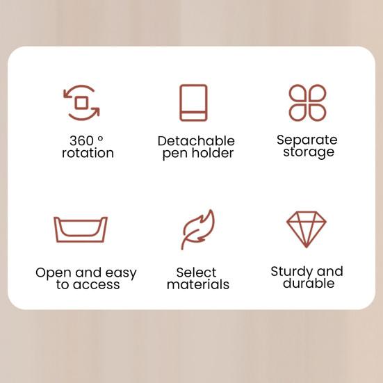 Подставка для ручек Съемный вращающийся на 360 градусов дизайн Большая вместимость Контейнер для кистей для макияжа Вращающаяся подставка для ручек