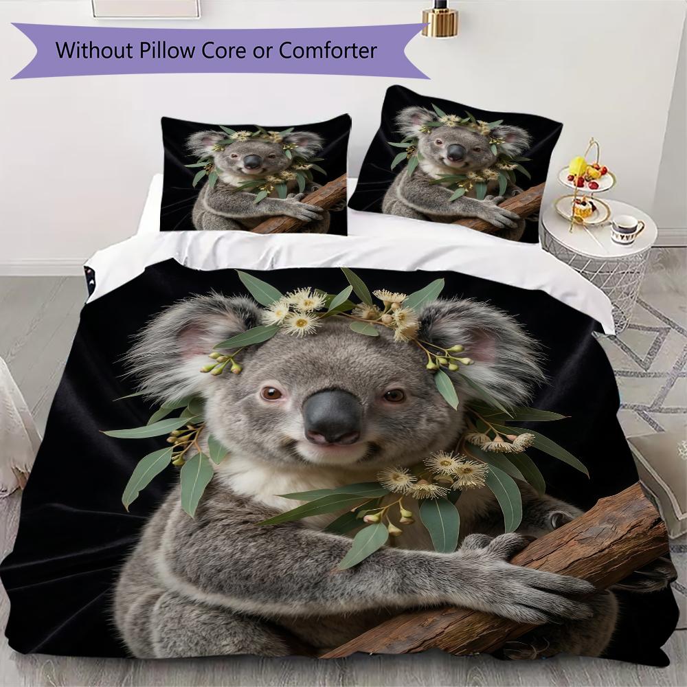 animal Pattern Bedding uilt Set uilt Cover Pillowcase Home Decoration Birthday Gift (1 * duvet cover + 2 * pillowcase without core)