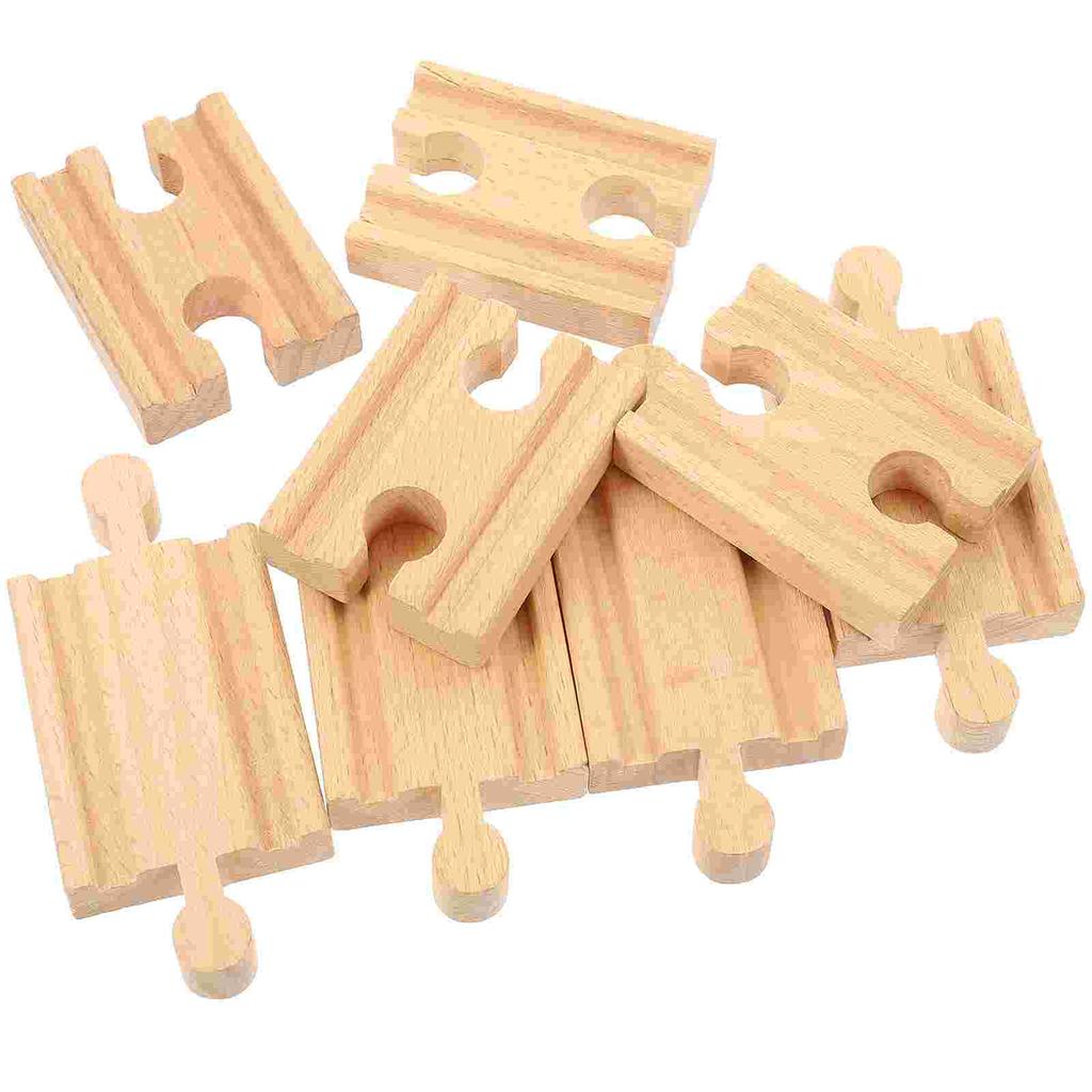 8 Pcs Train Track Accessories Wooden for Trains Toys Model Playset Tracks Railway Playthings DIY 3 Year Old