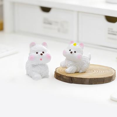 3 шт. Мини-фигурки собак Мультяшные собачки из смолы Миниатюрные фигурки щенков Статуэтки для топперов на торт Садовые феи Поделки DIY