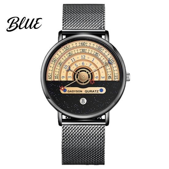 Reliable Quartz Movement Waterproof Clear Half Roulette Color Matching Watch Men Date Diaplay Display Wristwatch