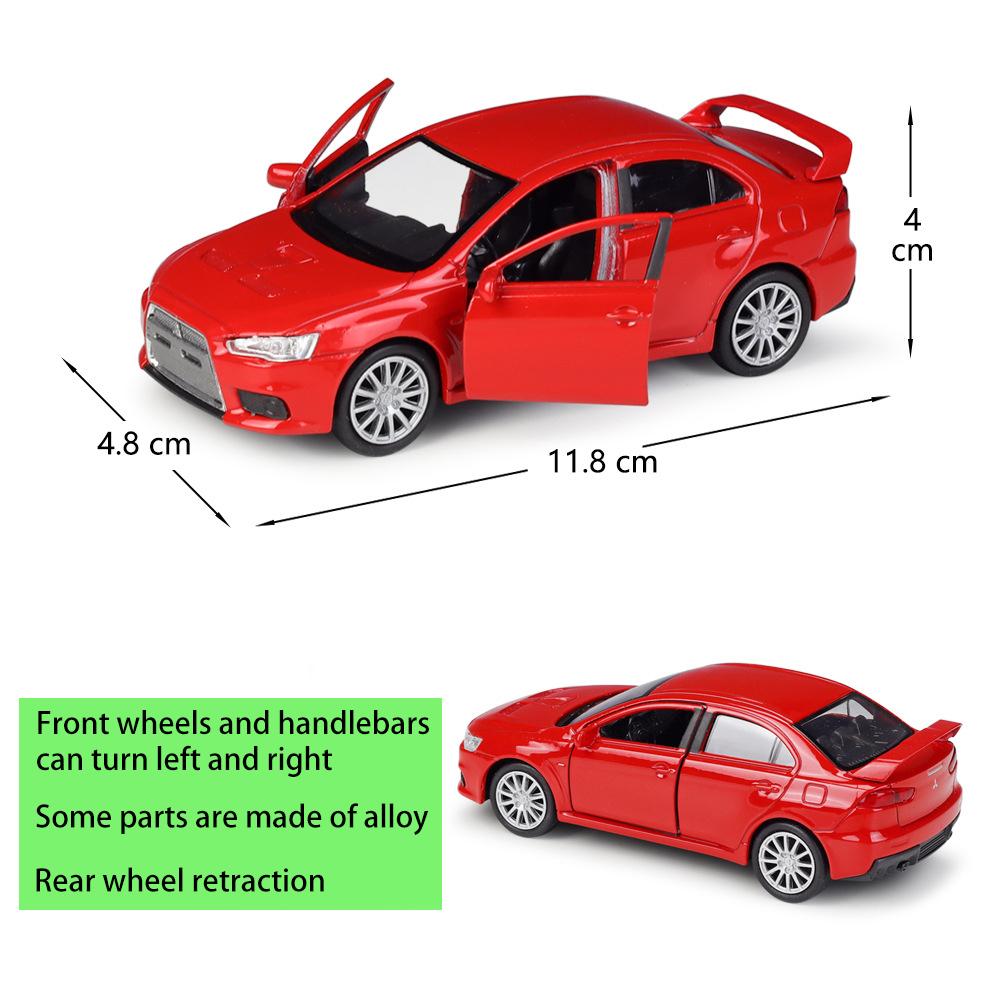 1/36 Scale Welly Mitsubishi Lancer Evolution X Alloy Car Model Diecasts Metal Toy Vehicles Car Model High Simulation Collection Childrens Gifts