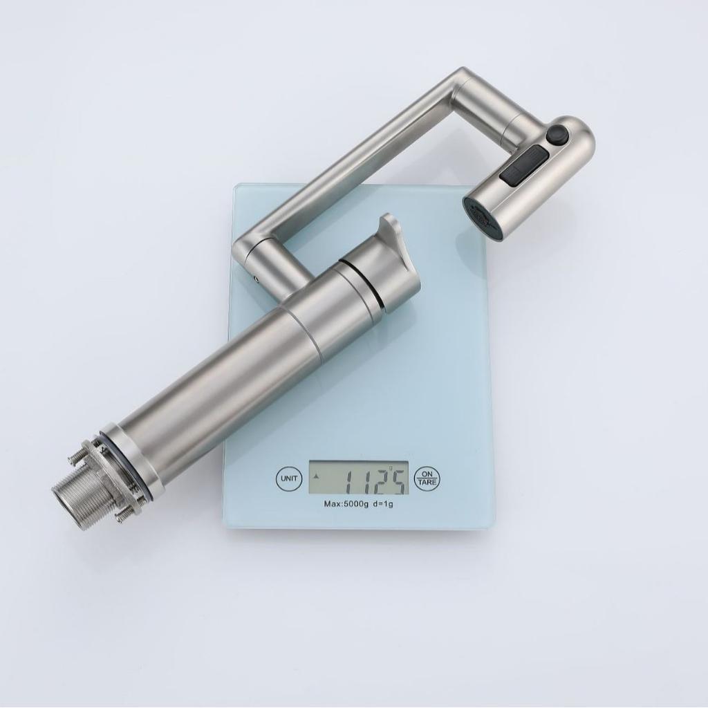 Смеситель для горячей и холодной воды с одним отверстием из нержавеющей стали 304, матовый, монтируемый на столешницу, кран для умывальника для ванной