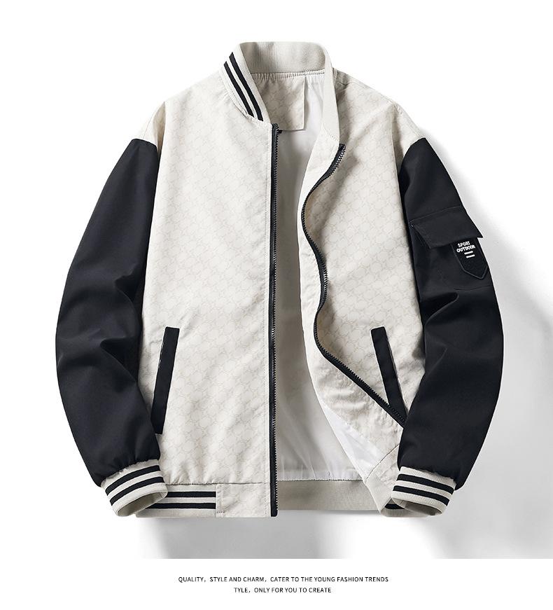 Модная полосатая мужская повседневная куртка на молнии с воротником-стойкой, спортивное пальто на открытом воздухе, ветровка, куртка для мужчин