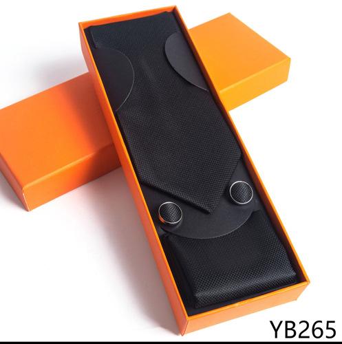 Мужской галстук с квадратной манжетой, подарочный набор в деловой повседневной оранжевой подарочной коробке