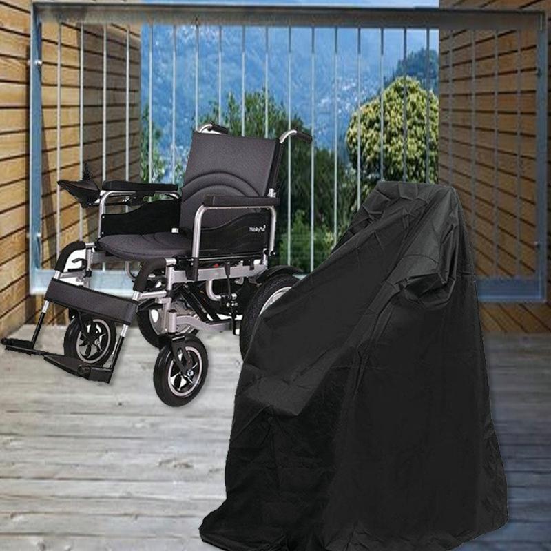 Waterproof Rain Wheelchair Cover for Electric Manual Folding Wheelchairs Black