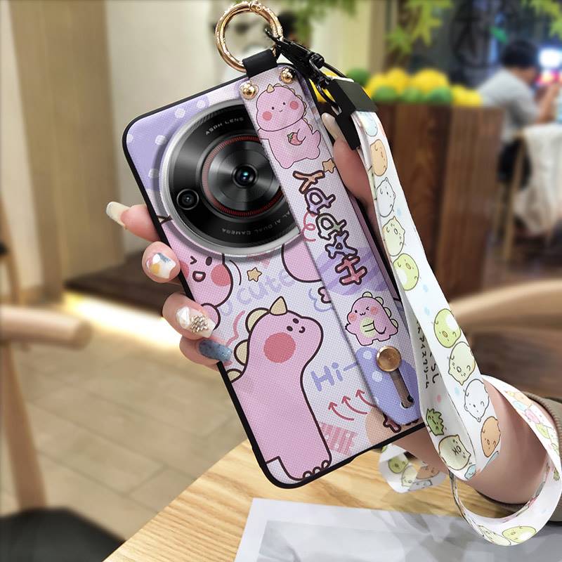 Cute Durable Phone Case For ZTE Blade A75 5G/Nubia Focus 5G/Calf 5G Cartoon Anti-knock Soft Case Ring Protective Lanyard