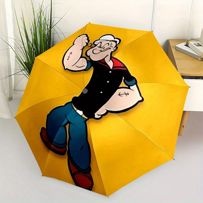 1pc Popeye Automatic Folding Umbrella, Portable Design with 8 Ribs, Casual Outdoor Accessory HolidayBirthday Gifts y250814018