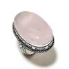 Rose Quartz Gemstone 925 Sterling Silver Gift Jewelry Ring Size 10