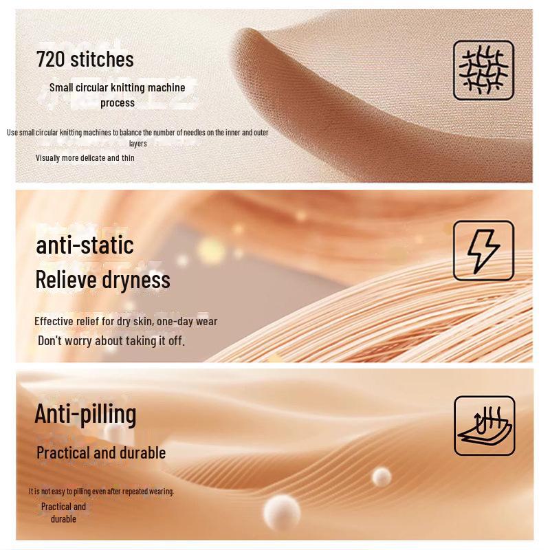 Women's Natural Nude Flesh-Colored Thick Velvet Pantyhose for Autumn and Winter