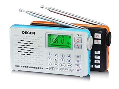 DEGEN DE29 Запасной комплект Цифровой DSP Коротковолновый Портативный BCL FM Всемирный диапазон 1500 Предустановок станций Запись и Голос Micro SD карта USB Сон Большой Японский