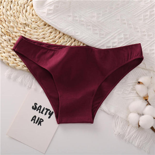 FINETOO Low Waist Cotton Panties Sexy Female Underpants Solid Breathable Comfortable Women Underwear Ladies Pantys Lingerie M-XXL