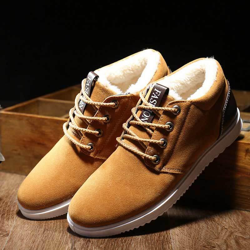 Winter Fashion Men's Warm And Plush High Top Cotton Shoes