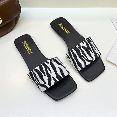 Сексуальные модные тапочки женские шлепанцы повседневные квадратные туфли на низком каблуке для женщин цветочные леопардовые летние тапочки больших размеров Zapatos Mujer