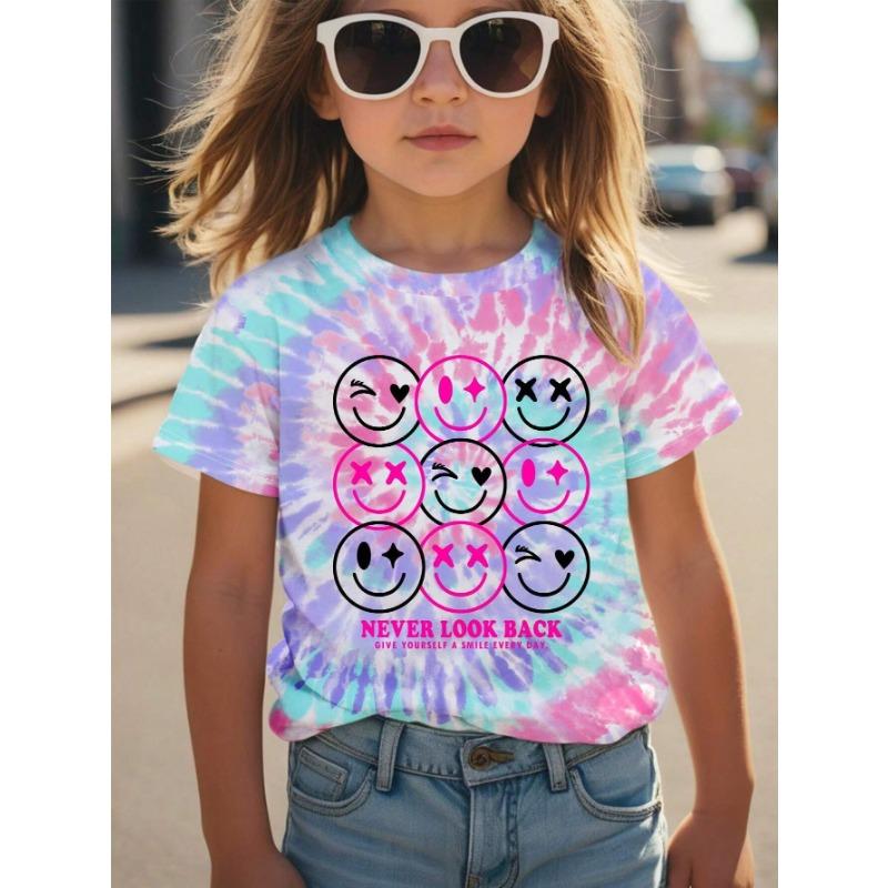 Детская одежда Футболка с круглым вырезом и короткими рукавами для девочек Детская одежда Верхняя женская базовая рубашка