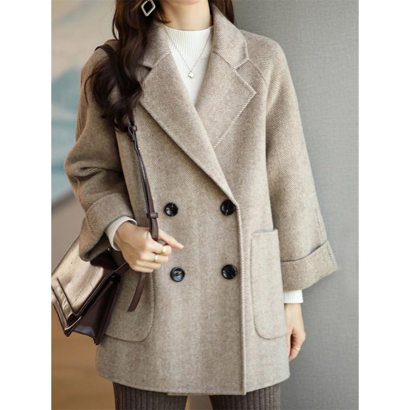 Tooxika осень и зима новый однотонный пиджак с воротником в елочку шерстяное пальто для женщин